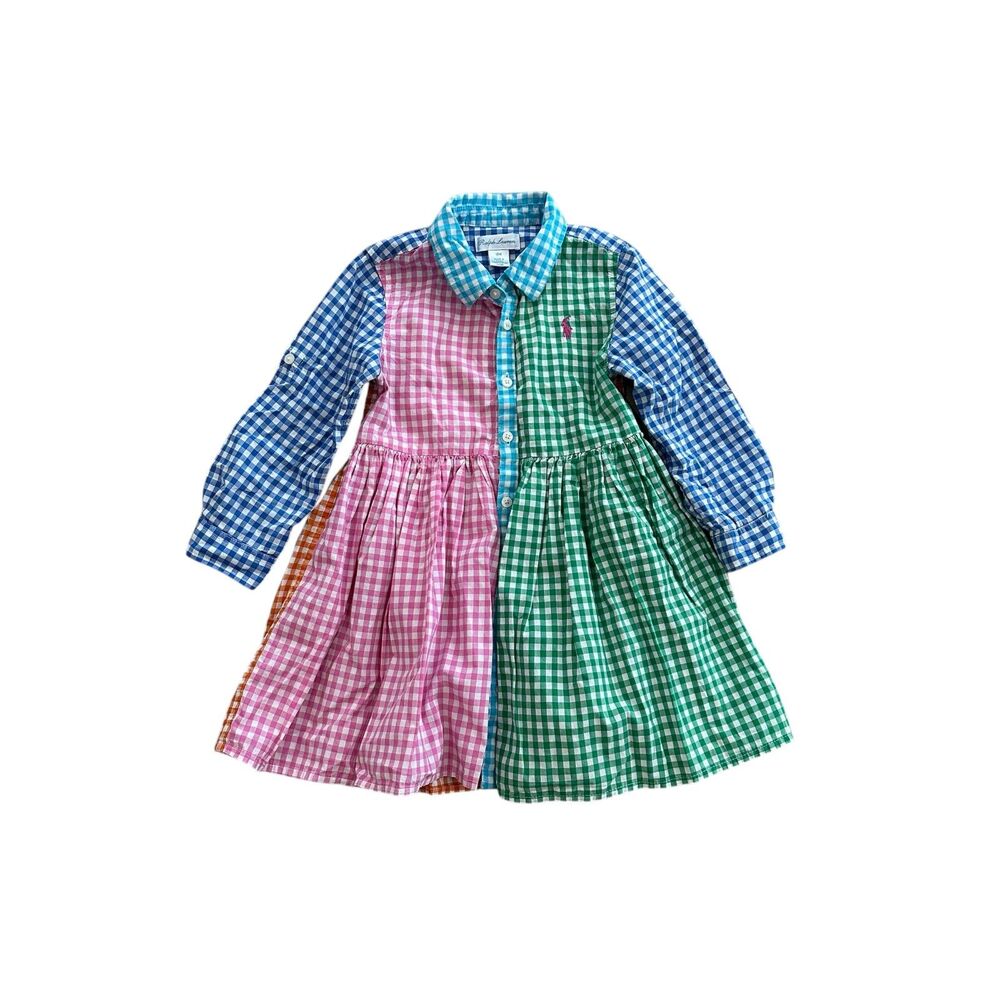 Ralph Lauren Gingham Cotton Poplin Dress Size 18 Months
